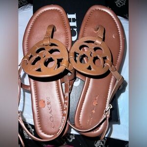 Coach Tan Leather Sandals for Women